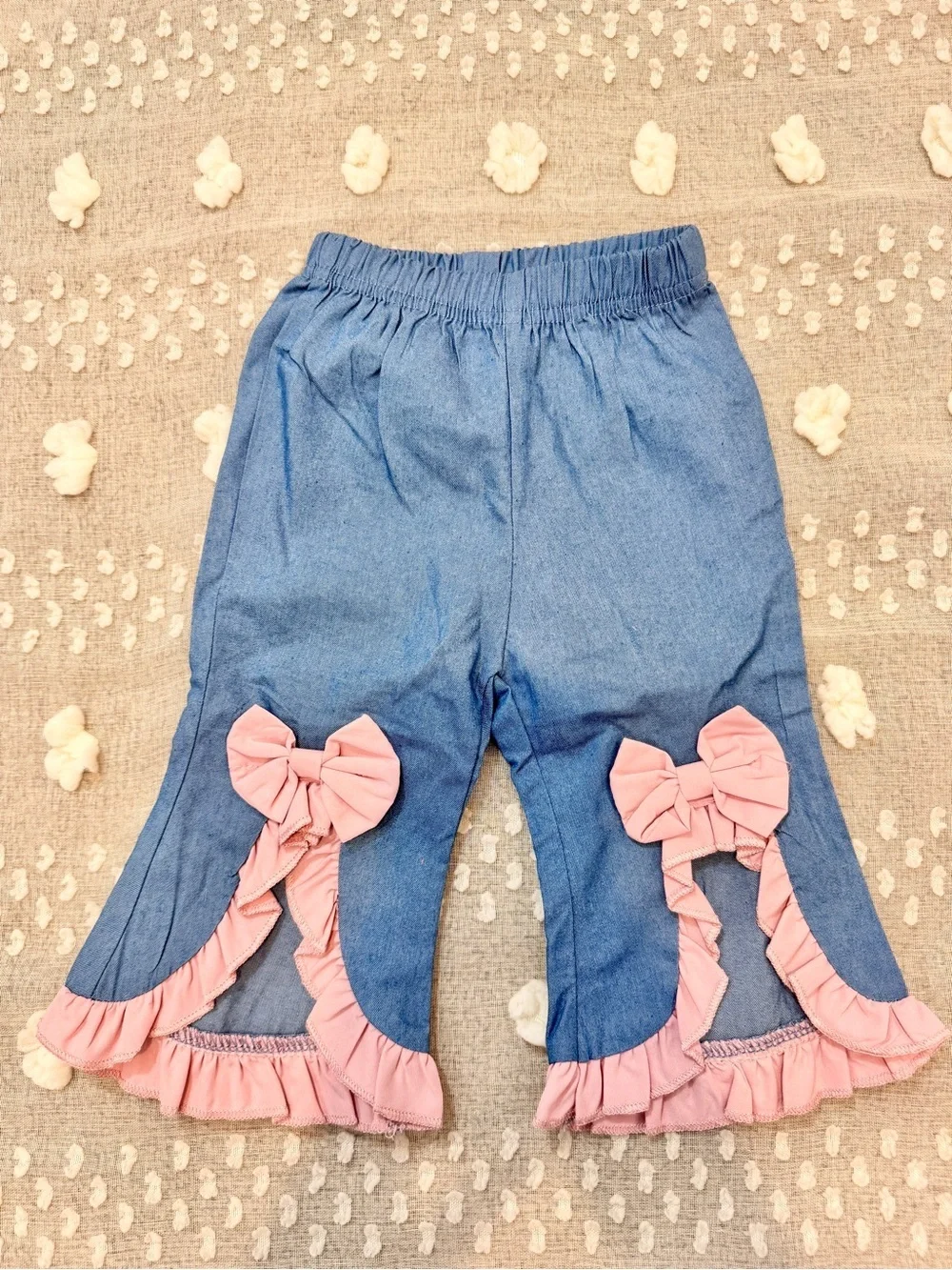 Boutique Coquette Toddler Outfit Set Gingham Pineapple Denim Ruffle NWT D65